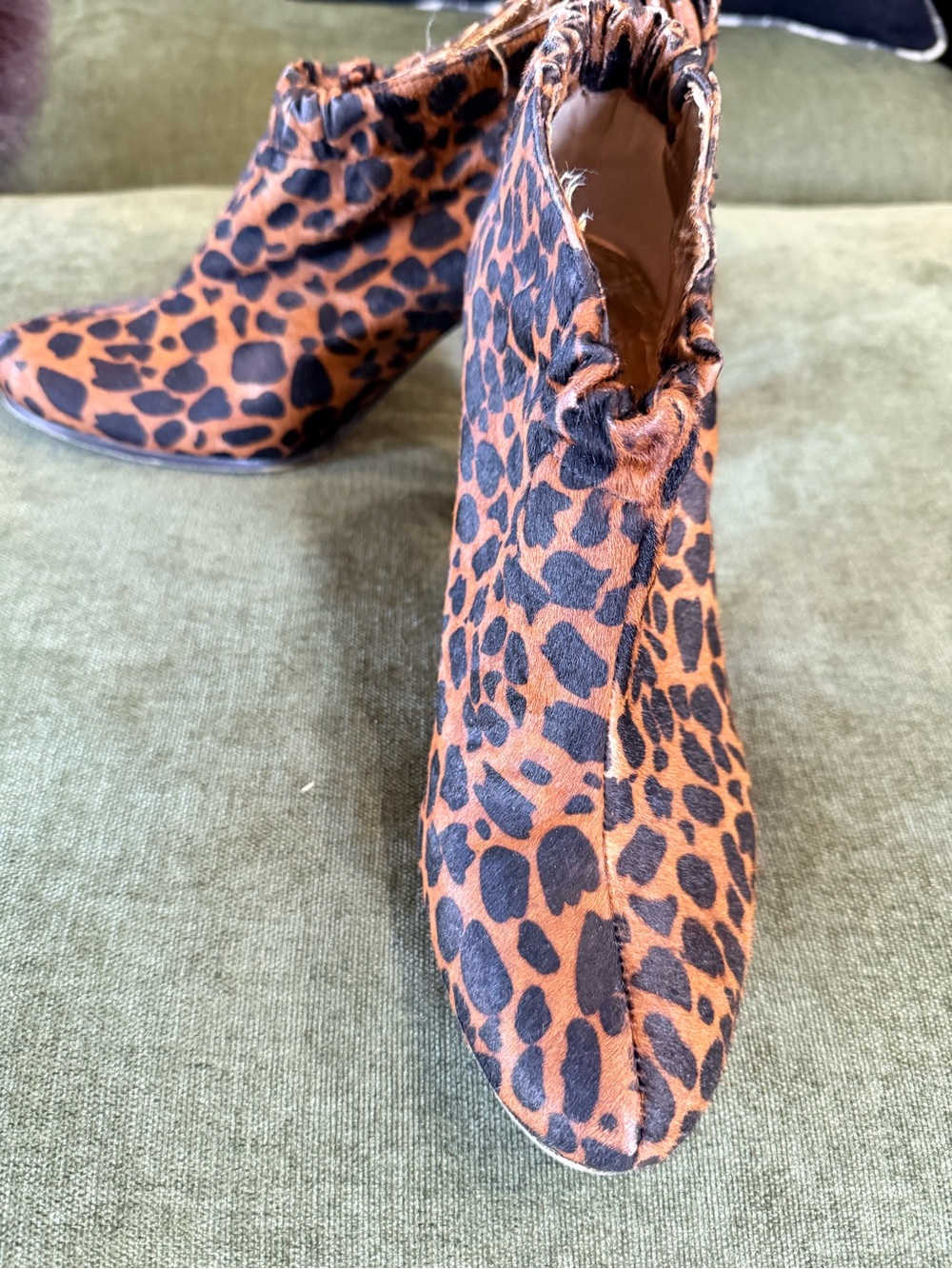Leopard Print Women's Ankle Boots - Brown/Black